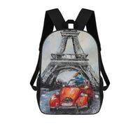 sinyumoney Date in Paris Backpack School Daypacks Business Backpack Water Resistant Bookbag for Girls Boys Teenage 17inch