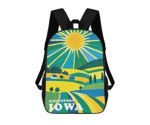 sinyumoney Davenport Iowa Sunset Backpack School Lightweight Airport College Students Back Pack for Girl, Teen Girls 17inch