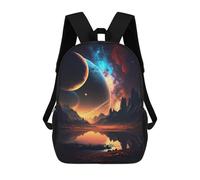 sinyumoney Dawn In Space Landscape School Backpack 3D Printed Children's 17inch Backpacks Bag Bookbag for Kids Boy Girl Book Bags Kids School Bag Travel Rucksacks