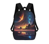 sinyumoney Dawn of Space Landscape Rucksack School Secondary High School College Backpack Travel for Campus Outdoor Travel Sports 17inch