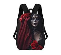 sinyumoney Day of The Dead Bride School Backpack for Girls 17inch Casual Daypack Lightweight Rucksack Boy Girl Backpack for Middle School Students