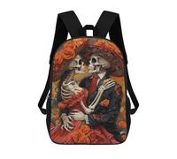sinyumoney Day of The Dead Romance Rucksack Water Resistant Travel Backpack Computer Bag for Teenage Girls Boys Women Men 17inch