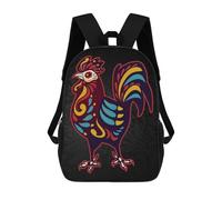 sinyumoney Day of The Dead Rooster School Backpack Computer Rucksack for School/Work/Travel for Girl, Teen Girls 17inch