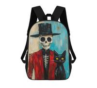 sinyumoney Day of The Dead Skeleton Art Print School Backpack Lightweight Schoolbag Dayback Bookbag College for Camping Outdoor Adventures And Daily Travel 17inch