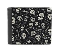 sinyumoney Day of The Dead Skulls 3D Print Clutch Purse Credit Card Holder Leather RFID Banknote Compartments Fashion Slim Wallets 11.7cm*9.5cm