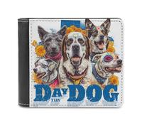 sinyumoney Day of The Dogs 3D Print PU Leather Wallet Slots ID Window RFID Blocking Stylish Slots Note Section Purse Youth Guys 11.7cm*9.5cm