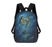 sinyumoney Death Tide 3D Printed Children's School Backpack for Kids High Capacity Travel Rucksacks Book Bags Kids School Bag Back Pack 17inch