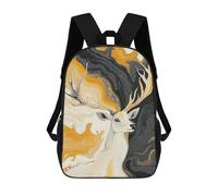sinyumoney Deer Abstract Art Print Backpack Kids School Bag Boys Cartoon 3D Print Students Schoolbag Laptop Daypack for Boys Girls 17inch