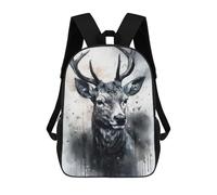 sinyumoney Deer Beauty Watercolor Children's Backpack, 3D Printed School Backpack, Backpack for Boys Girls, Adjustable School Bag for Primary School 17inch
