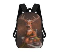 sinyumoney Deer Children's School Backpack Fashion Casual Children's Backpacks 3D Printed School Bags Boy Large Backpack 17inch