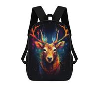 sinyumoney Deer Colorful Pain Dark BG Backpack School Bag Rucksack for Girls Boys Backpacks Large Capacity Kids Back Pack Lightweight School Bags for Children Students 17inch