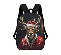 sinyumoney Deer Drinking Beer Xmas School Bags Water Resistant School Bag Business Backpack - Perfect for Travel, Work And Daily Use 17inch