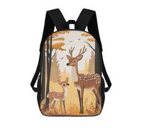sinyumoney Deer Family in Autumn Forest Backpacks Kids School Backpack School Bag 3D Printed School Bag for Boys Elementary And Middle School Students 17inch