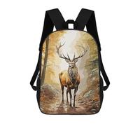 sinyumoney Deer Forest School Backpack Work Laptop Backpack Rucksack Bag for Camping Outdoor Adventures And Daily Travel 17inch