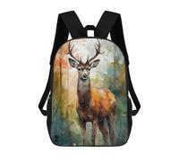 sinyumoney Deer in Abstract Forest Rucksack Rucksack Casual Daypacks School Work Travel Bag for School/Work/Travel 17inch