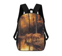 sinyumoney Deer in Autumn Forest Backpacks Kids School Backpack School Bag 3D Printed School Bag for Boys Elementary And Middle School Students 17inch
