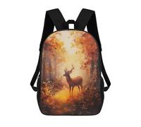 sinyumoney Deer in Autumn Forest Painting Backpacks Kids School Backpack School Bag 3D Printed School Bag for Boys Elementary And Middle School Students 17inch