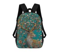 sinyumoney Deer in Floral Forest Rucksack School Secondary High School College Backpack Travel for Campus Outdoor Travel Sports 17inch