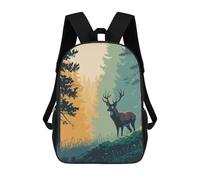sinyumoney Deer in Forest with Glowing Eyes School Backpack for Girls Backpack Water Repellent Casual Daypack Lightweight Rucksack Boy Girl School Backpack 17inch