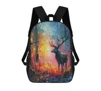 sinyumoney Deer in Jungle Rucksack Lightweight Casual Daypack School Backpacks- Perfect for Travel, Work And Daily Use 17inch