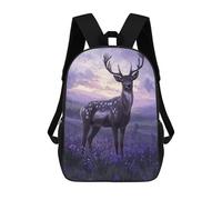 sinyumoney Deer in Lavender Field School Bags Computer Rucksack for School/Work/Travel for Girls Boys Teenage 17inch