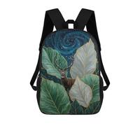 sinyumoney Deer in Leaves Under Starry Sky 3D Printed Children's School Backpack for Kids High Capacity Travel Rucksacks Book Bags Kids School Bag Back Pack 17inch