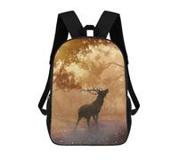 sinyumoney Deer in The Misty Forest Backpacks 3D Printed Kids School Backpack Outdoor Casual Daypack Fashion Casual Children Backpacks Cute Travel Bags 17inch