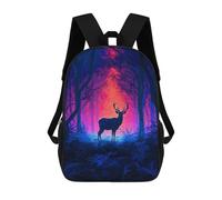 sinyumoney Deer in The Mystical Fores Backpacks Kids School Backpack School Bag 3D Printed School Bag for Boys Elementary And Middle School Students 17inch