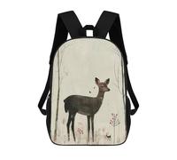 sinyumoney Deer in The Woods Rucksack Water Resistant School Bag Business Backpack for Men, Women & Teenage Boys 17inch