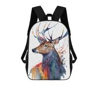 sinyumoney Deer In Watercolor Art Backpack School Bag Water Resistant Travel Backpack Computer Bag for Girls Boys Teenage 17inch