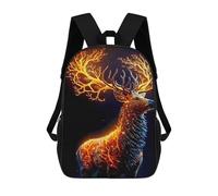 sinyumoney Deer Kids Backpack 17 Inch School Bag 3D Printed Cartoon School Backpacks for Boys And Teenager School Students