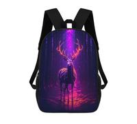 sinyumoney Deer Magenta Neon 3D Printed 17inch School Bag Children's School Backpack Travel Backpacks Casual Fashion Bag for Kids School Students