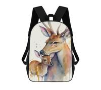 sinyumoney Deer Mother And Deer Baby Backpack, Children's Backpack, Student School Bag Bookbag Rucksack, 3D Printed School Bag for Boys Girls 17inch