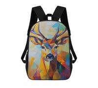 sinyumoney Deer Oil Painting School Backpack Lightweight Airport College Students Back Pack- Perfect for Travel, Work And Daily Use 17inch