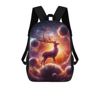 sinyumoney Deer on Top of The World Children's Backpacks School Backpack 3D Printed for Kids Travel Rucksacks Book Bags Kids 17inch School Bag