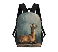 sinyumoney Deer Portrait Children's School Backpack Fashion Casual Children's Backpacks 3D Printed School Bags Boy Large Backpack 17inch