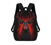 sinyumoney Deer Red And Black Animals Backpack School Rucksack Casual Daypacks School Work Travel Bag for Girl, Teen Girls 17inch