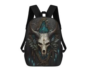 sinyumoney Deer Skull with Antlers Artwork School Backpack Water Resistant School Bag Business Backpack for Boys/Girls/Teenagers 17inch