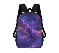 sinyumoney Deer Space Animal Children's Backpacks School Backpack 3D Printed for Kids Travel Rucksacks Book Bags Kids 17inch School Bag