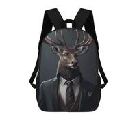sinyumoney Deer Suit Animal Backpacks 3D Printed Kids School Backpack Outdoor Casual Daypack Fashion Casual Children Backpacks Cute Travel Bags 17inch