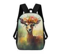 sinyumoney Deer with Flower Crown Art Print School Backpack Water Resistant Travel Backpack Computer Bag for Men, Women & Teenage Boys 17inch