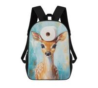 sinyumoney Deer with Toilet Paper Hat Children's Backpacks School Backpack 3D Printed Backpack for Kids Travel Rucksacks Book Bags Kids School Bag 17inch