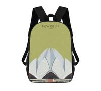 sinyumoney Delhi Lotus Temple Snippet Backpack School Bag Backpack For Girls Boys Backpacks Large Capacity Kids Backpack Lightweight School Bags For Kids Students 17inch
