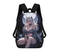 sinyumoney Demon Girl Children's 17 Inch School Backpack 3D Printed Casual Daypacks for Kids Travel Rucksacks Book Bags Kids School Bag