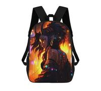sinyumoney Demon Girl with Horns And Tattoos School Backpack School Secondary High School College Backpack Travel for Men, Women & Teenage Boys 17inch