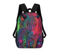 sinyumoney Demon Girl with Skull Backpack School Lightweight Airport College Students Back Pack for Campus Outdoor Travel Sports 17inch