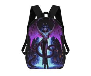 sinyumoney Demon Queen Lilith with Snakes And Wings 3D Printed Children's School Backpack for Kids Travel Rucksacks Book Bags Kids School Bag 17inch