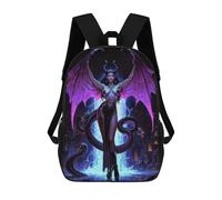 sinyumoney Demon Queen Lilith with Snakes And Wings School Bag Backpack Teen Schoolbag 3D Printing Adjustable Schoolbag Fashion Pocket Bag for Kids Boys Girls Students And Teenagers Fans 17inch