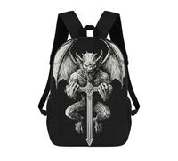 sinyumoney Demon with Cross School Bags Large Water Resistant Laptop Backpack for Campus Outdoor Travel Sports 17inch