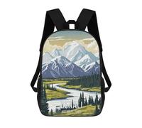 sinyumoney Denali National Park Kids Backpack, Kids School Bag 3D Printed School Backpacks for Boys And Teenager School Students 17inch